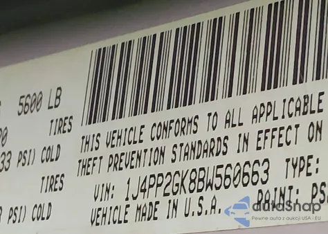 2011 Jeep Liberty Sport from USA, damaged, VIN 1J4PP2GK8BW560663